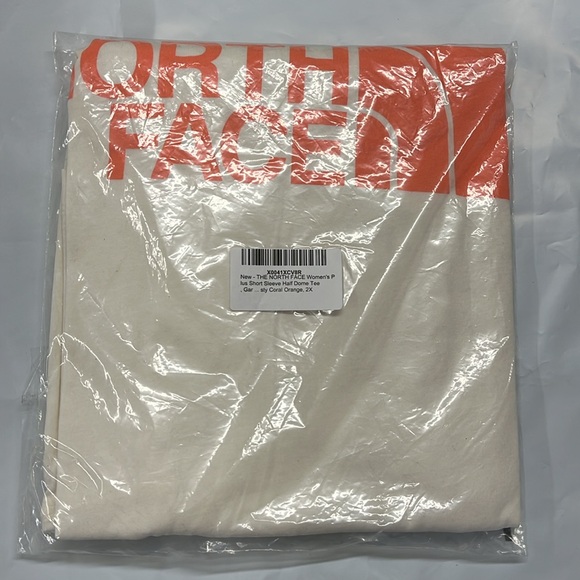 The North Face Women’s Plus Short Sleeve Tee Gardenia White and Orange NWT bx913 - Picture 6 of 7